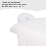 White Premium Quality Flannel 3 Piece Sheet Set Fitted/Flat Sheets with Face Pillow Cover