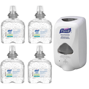 TFX Touch Free Dispenser & 4 Advanced Hand Sanitizer, 1200 ml, Cartridge Refills, 70% Alcohol 5770