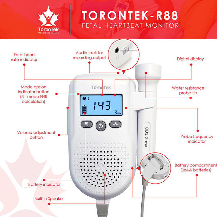 Torontek R88 Fetal Heart Monitor - English Edition