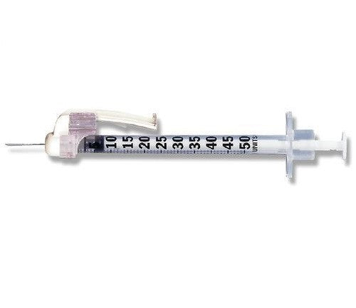 BD 305927 SafetyGlide Syringe 1mL 27G x 5-8" Needle Luer Slip - 50 per Box