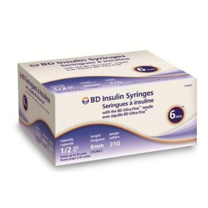 BD 324920 Syringe | 0.5ML 31G X 6MM Needle  | 100 per Box