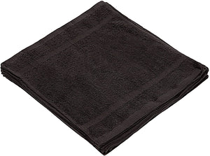 Premium Quality Face- Towel- Cloth 12" x 12" (12 Towels) Black