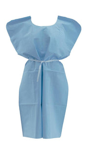 Disposable Exam Gowns Blue Tissue/Poly 3 ply 30"x 42" 50/Case