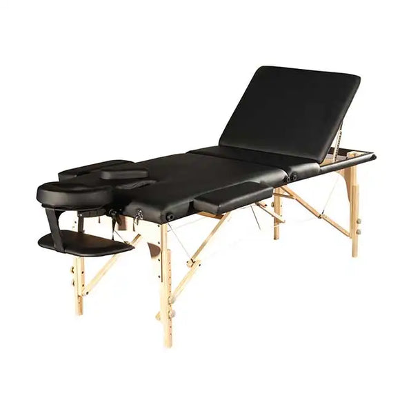Portable Massage Table 3 Section Wooden Backrest