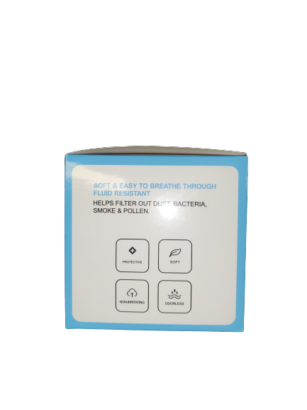 DISPOSABLE PLEATED FACE MASK 3 LAYERS 50/BOX (1 BOX)