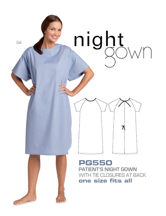 Robe de nuit pour patient (paquet de 6)