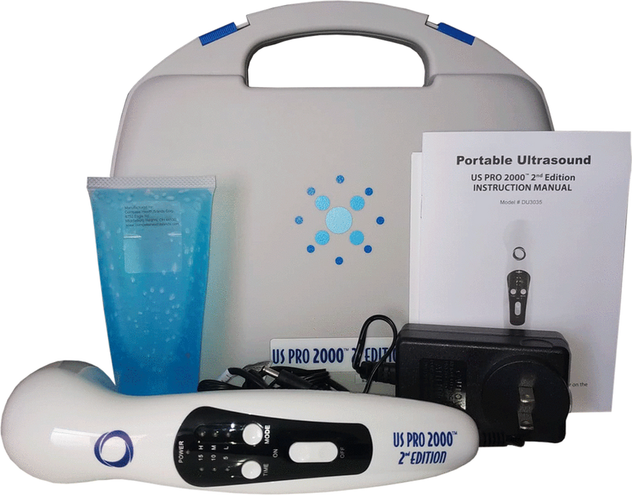 US Pro 2000 2nd Edition Portable Ultrasound Unit + 3 Pack Ultrasound Gel - SpaSupply