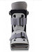 Straight-on front view of the Aircast AirSelect Short Walking Boot, showcasing its adjustable strap system and rigid front panel engineered for customized patient fit and protection.