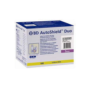 BD 329505 AutoShield Duo | 30G x 3-16" | 5mm - 100 par boîte