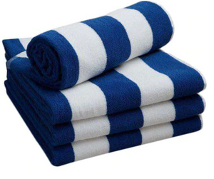 T724 100% Cotton Velour Cabana Stripe Beach Towel 30"x60" (each)