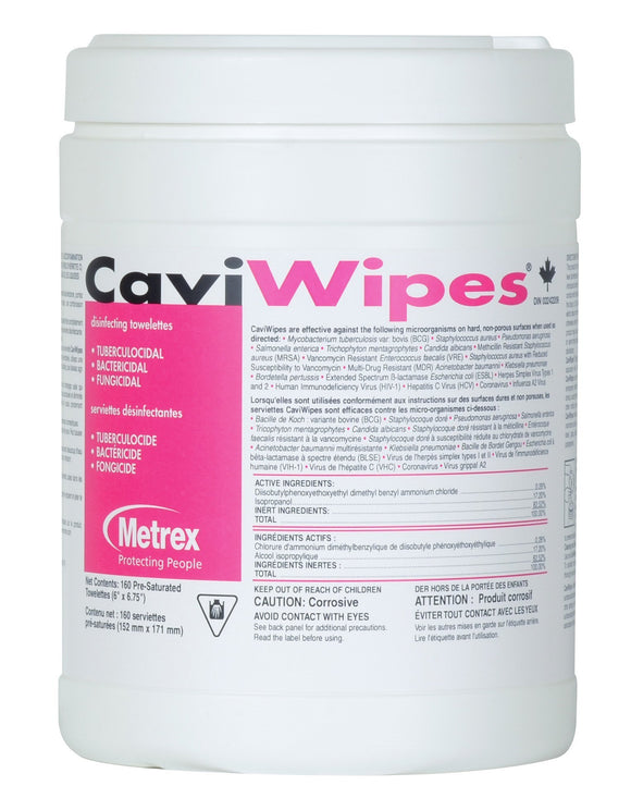 CaviWipes Surface Disinfection 160 per Canister (1 Canister)