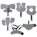 Visual grid displaying the complete line of compatible wrap-on cold pads available for the DonJoy IceMan CLEAR3 system, allowing practitioners to deliver targeted cold therapy to specific joints and muscles.