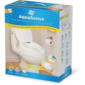 AquaSense Elongated Raised Toilet Seat with Lid - SpaSupply