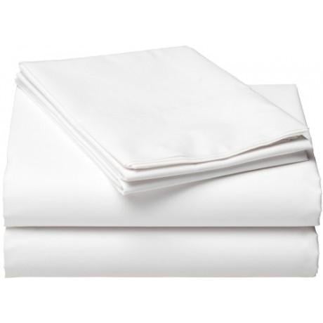 Flannel Flat Top Sheets 100% -Cotton High-Quality Brushed White -  55"x92" 6/pk