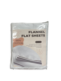 Flannel Flat/Top Sheets 100% Cotton High-Quality Brushed White - 92"x 55'' 10/PACK