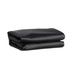 Standalone view of the black PU vinyl massage table protection cover neatly folded, highlighting its practical, lightweight design for easy storage.