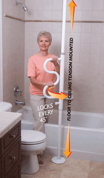 Stander Security Pole & Curve Grab Bar 1100