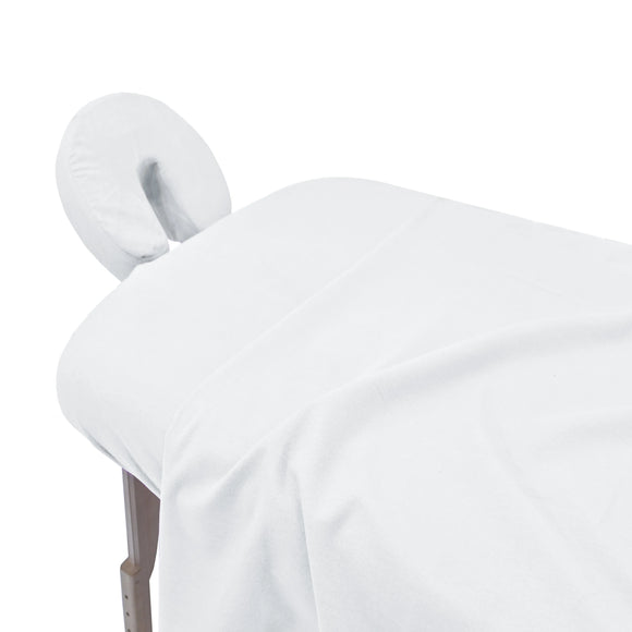 Ensemble de draps 3 pièces en flanelle blanche de qualité supérieure avec taie d'oreiller