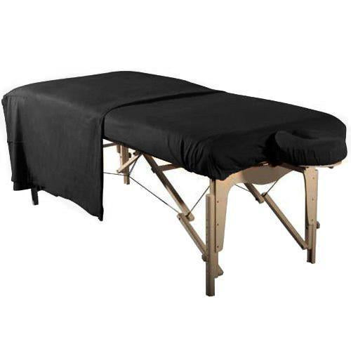 Flannel 3 Piece Massage Table Set - Black — therapysupply