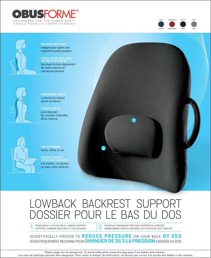 ObusForme Lowback Backrest Support — therapysupply