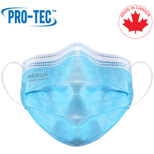 PRO-TEC Masques plissés 3 plis - 5633- ASTM niveau 3 sans fibre de verre Boîte de 50