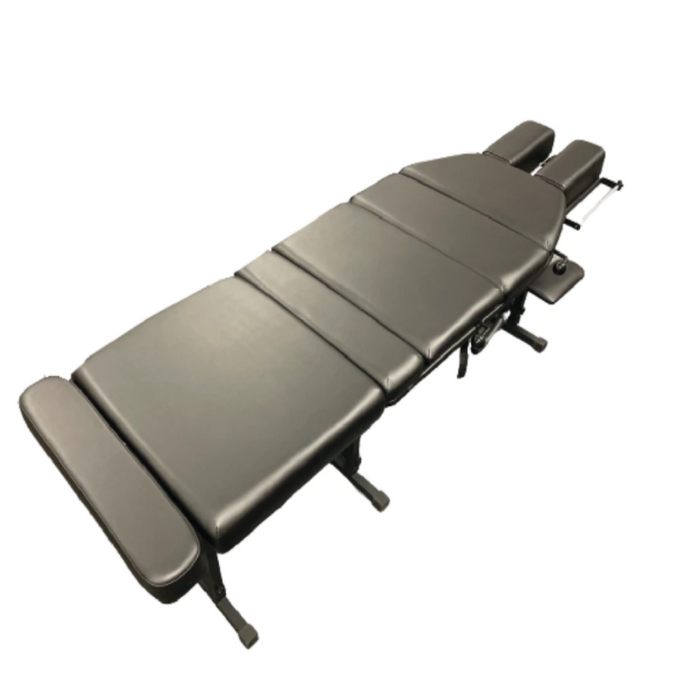 An angled side profile of the 180 Series portable table, highlighting its 70-inch length and 21.5-inch width.