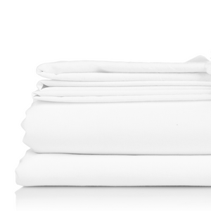 Poly Cotton Flat Sheet - 66" x 104" - White (1 Each)